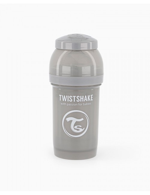 Twistshake biberón anticólicos gris 260 ml